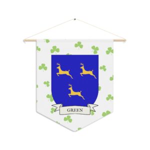 Green Family Coat of Arms Indoor Pennant