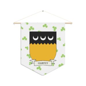 Harvey Family Coat of Arms Indoor Pennant