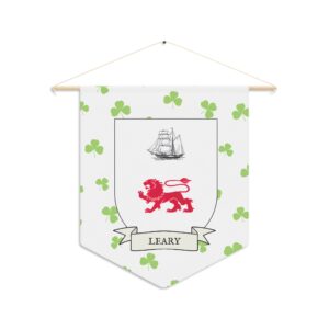 Leary Family Coat of Arms Indoor Pennant
