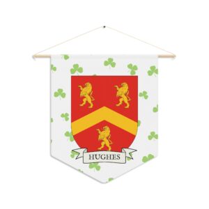 Hughes Family Coat of Arms Indoor Pennant