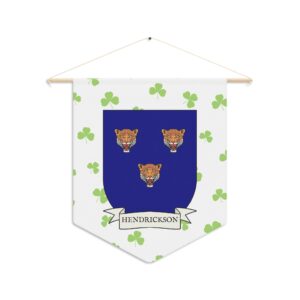 Hendrickson Family Coat of Arms Indoor Pennant