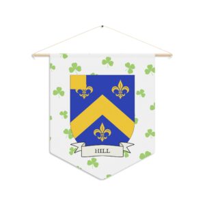 Hill Family Coat of Arms Indoor Pennant