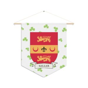 Keller Family Coat of Arms Indoor Pennant