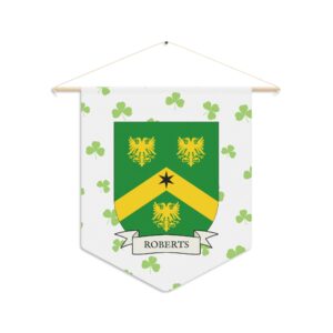Roberts Family Coat of Arms Indoor Pennant
