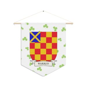 Warren Family Coat of Arms Indoor Pennant