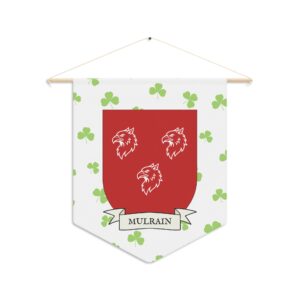 Mulrain Family Coat of Arms Indoor Pennant