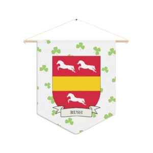 Rush Family Coat of Arms Indoor Pennant