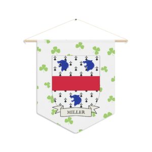 Miller Family Coat of Arms Indoor Pennant