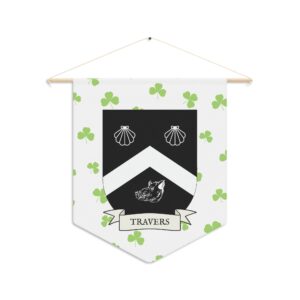Travers Family Coat of Arms Indoor Pennant