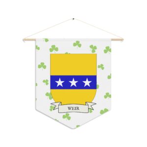 Weir Family Coat of Arms Indoor Pennant
