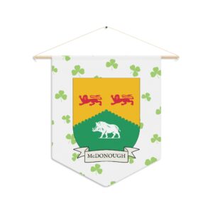 McDonough Family Coat of Arms Indoor Pennant
