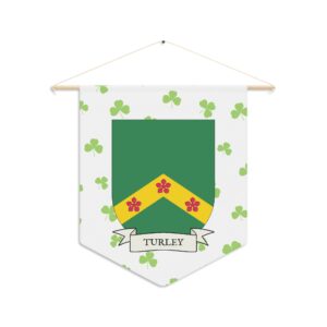 Turley Family Coat of Arms Indoor Pennant