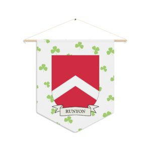 Runyon Family Coat of Arms Indoor Pennant