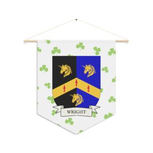 Wright Family Coat of Arms Indoor Pennant