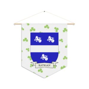 Ratigan Family Coat of Arms Indoor Pennant