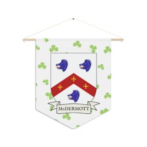 McDermott Family Coat of Arms Indoor Pennant