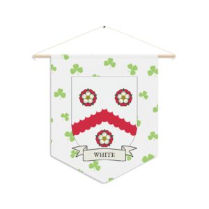 White Family Coat of Arms Indoor Pennant