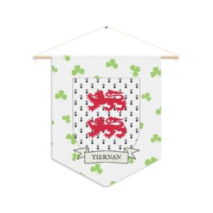 Tiernan Family Coat of Arms Indoor Pennant