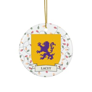 Lacey Family Coat of Arms Christmas Tree Ornament