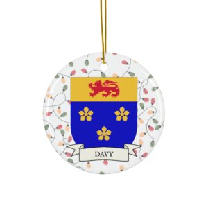 Davy Family Coat of Arms Christmas Tree Ornament