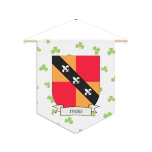 Ivers Family Coat of Arms Indoor Pennant