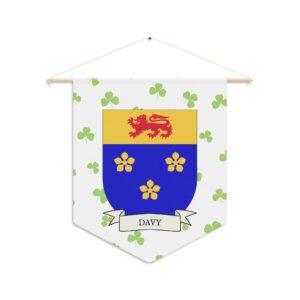 Davy Family Coat of Arms Indoor Pennant