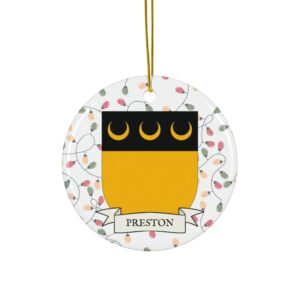 Preston Family Coat of Arms Christmas Tree Ornament