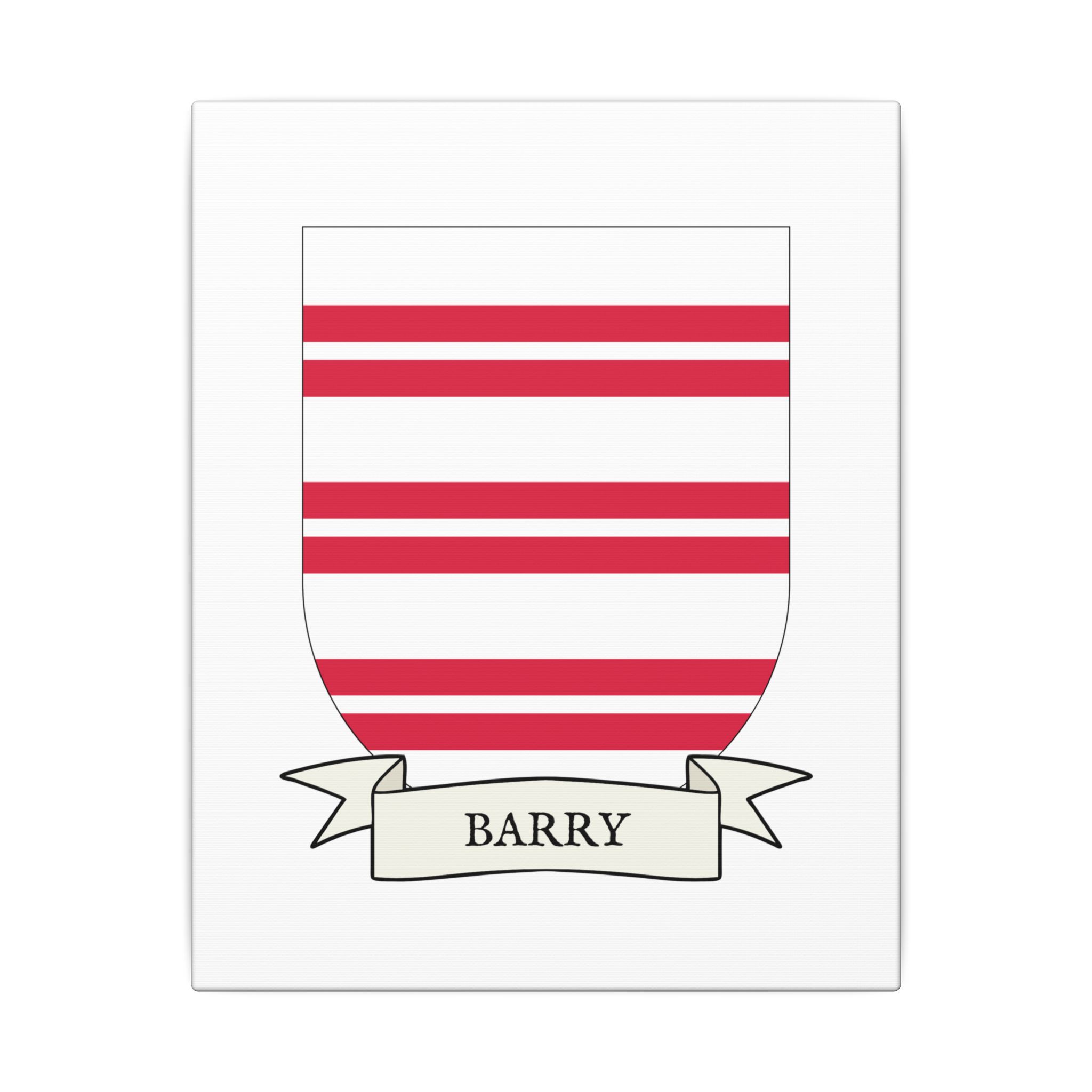 Barry Coat of Arms Canvas Wall Art - Image 2