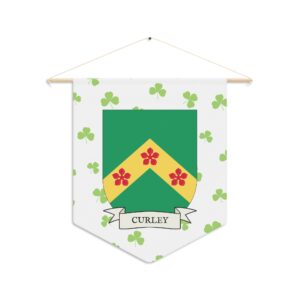 Curley Family Coat of Arms Indoor Pennant