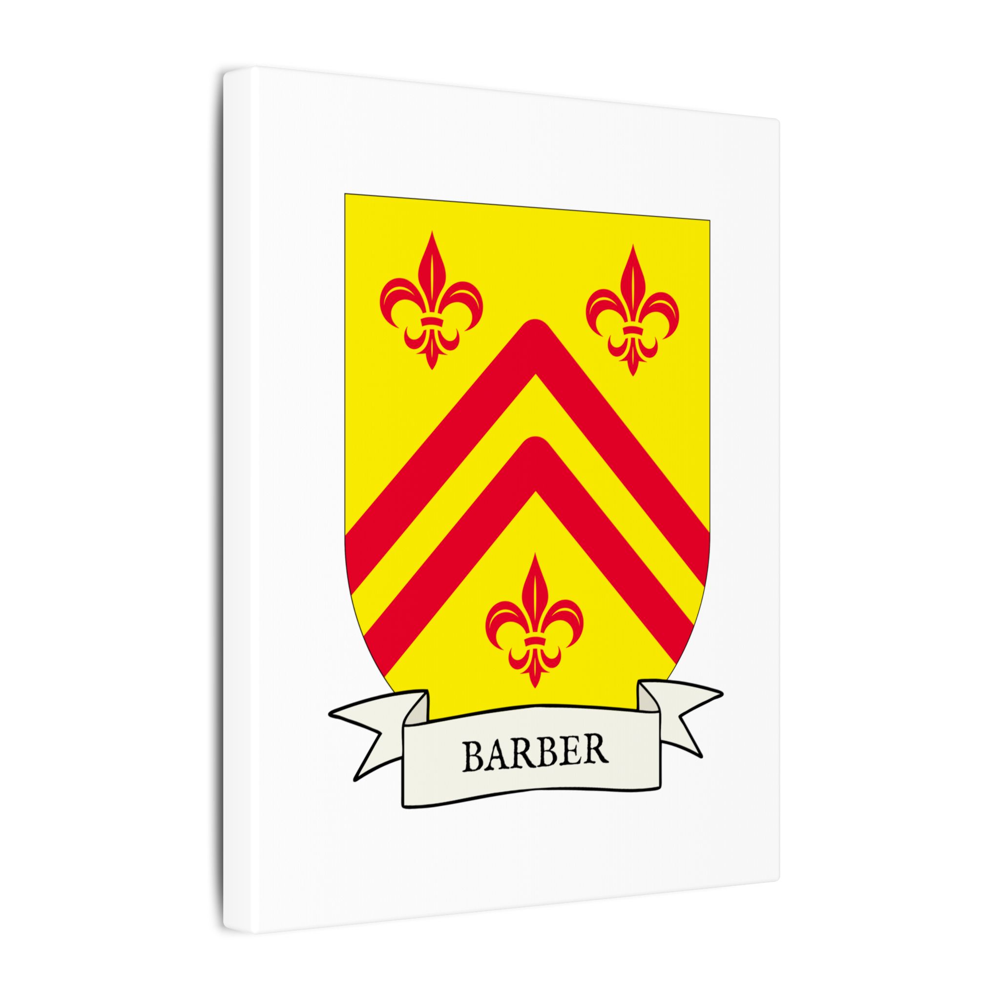 Barber Coat of Arms Canvas Wall Art - Image 2
