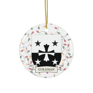 Coleman Family Coat of Arms Christmas Tree Ornament