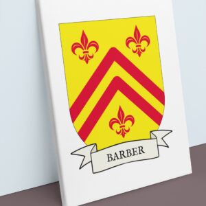 Barber Coat of Arms Canvas Wall Art