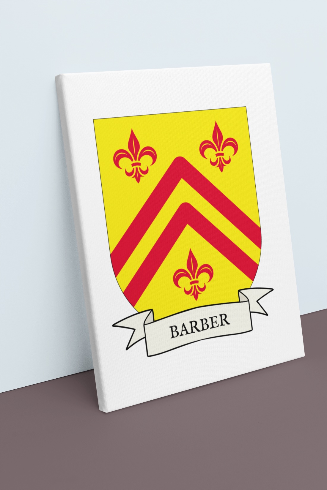 Barber Coat of Arms Canvas Wall Art