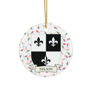 Nelson Family Coat of Arms Christmas Tree Ornament