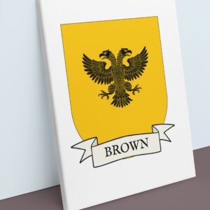 Brown Coat of Arms Canvas Wall Art