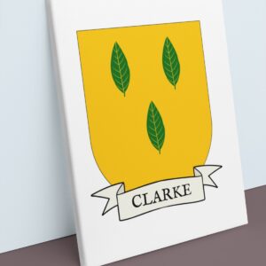 Clarke Coat of Arms Canvas Wall Art