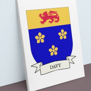 Davy Coat of Arms Canvas Wall Art