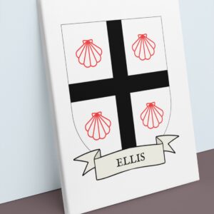 Ellis Coat of Arms Canvas Wall Art