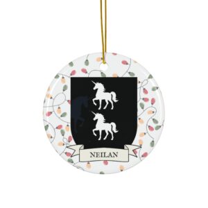 Neilan Family Coat of Arms Christmas Tree Ornament