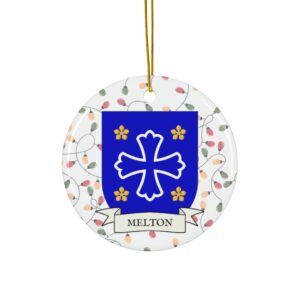 Melton Family Coat of Arms Christmas Tree Ornament