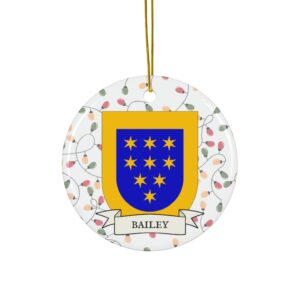 Bailey Family Coat of Arms Christmas Tree Ornament