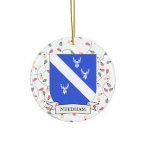 Needham Family Coat of Arms Christmas Tree Ornament