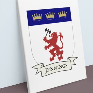 Jennings Coat of Arms Canvas Wall Art