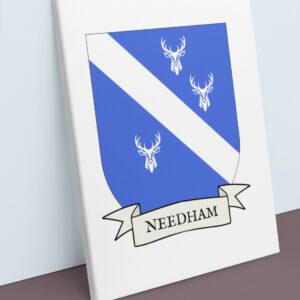 Needham Family Coat of Arms Canvas Wall Art