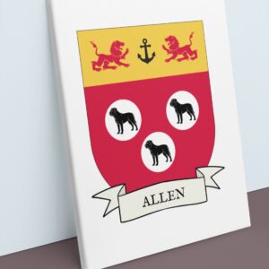 Allen Family Coat of Arms Canvas Wall Art